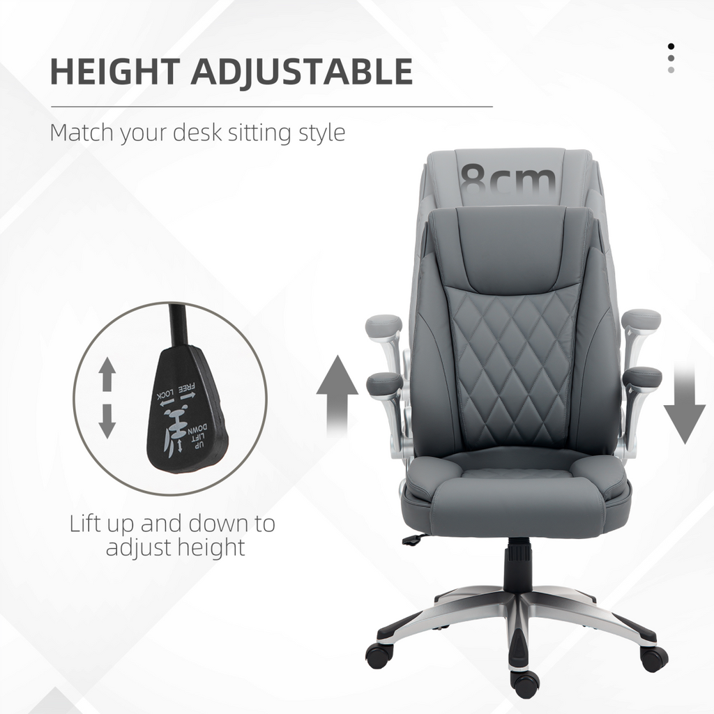 Vinsetto High Back Executive Office Chair Home Swivel Dark Grey