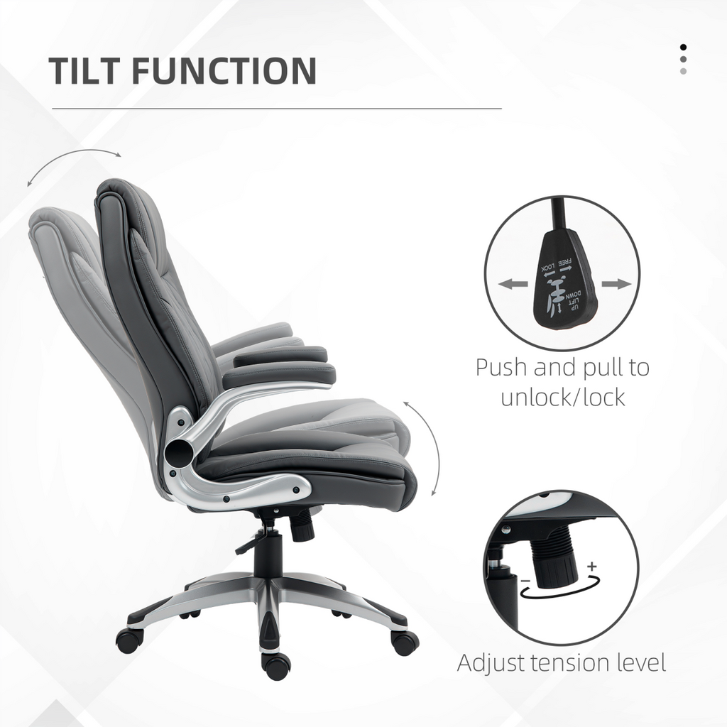 Vinsetto High Back Executive Office Chair Home Swivel Dark Grey