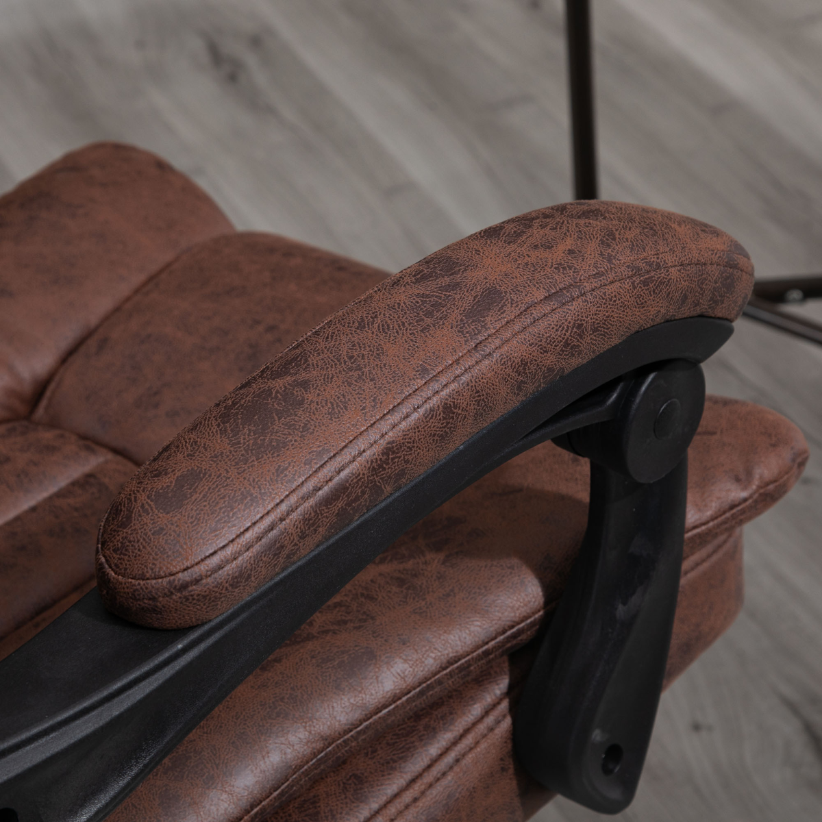 Executive Office Chair Computer Swivel Chair for Home with Arm, Footrest, Brown