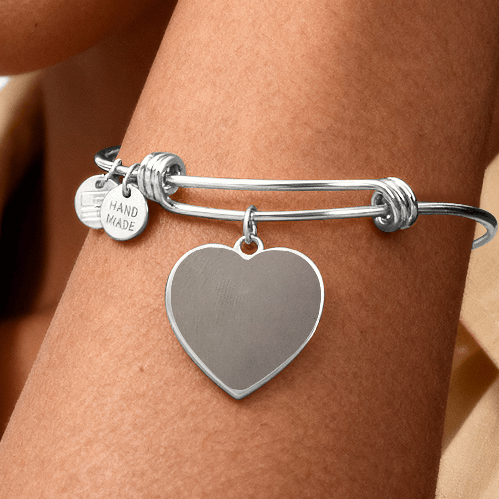 Engraved Heart Bangle – Personalised Stainless Steel & Gold