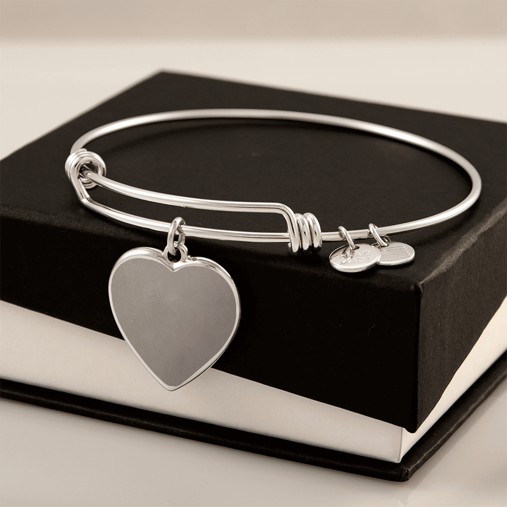 Engraved Heart Bangle – Personalised Stainless Steel & Gold