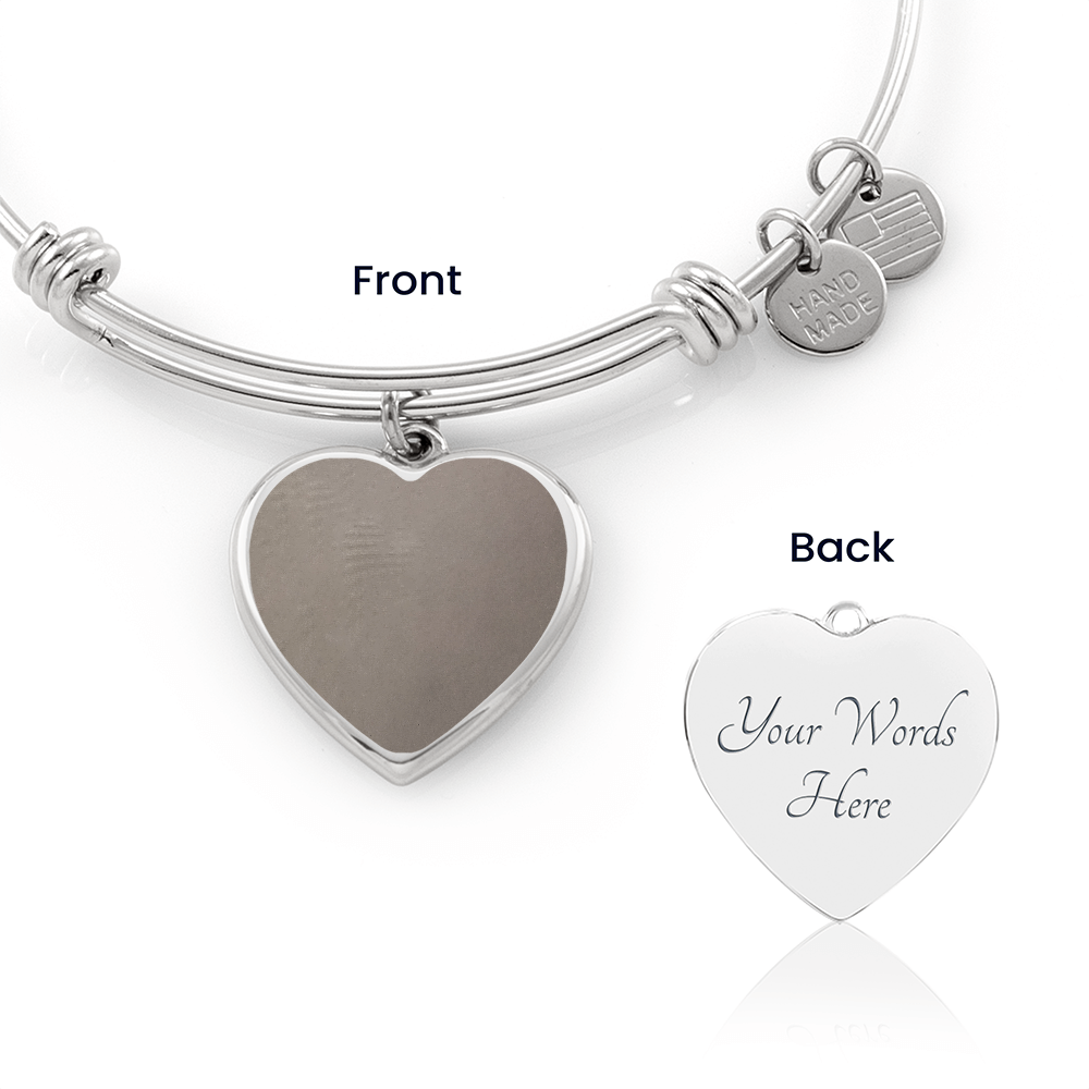 Engraved Heart Bangle – Personalised Stainless Steel & Gold