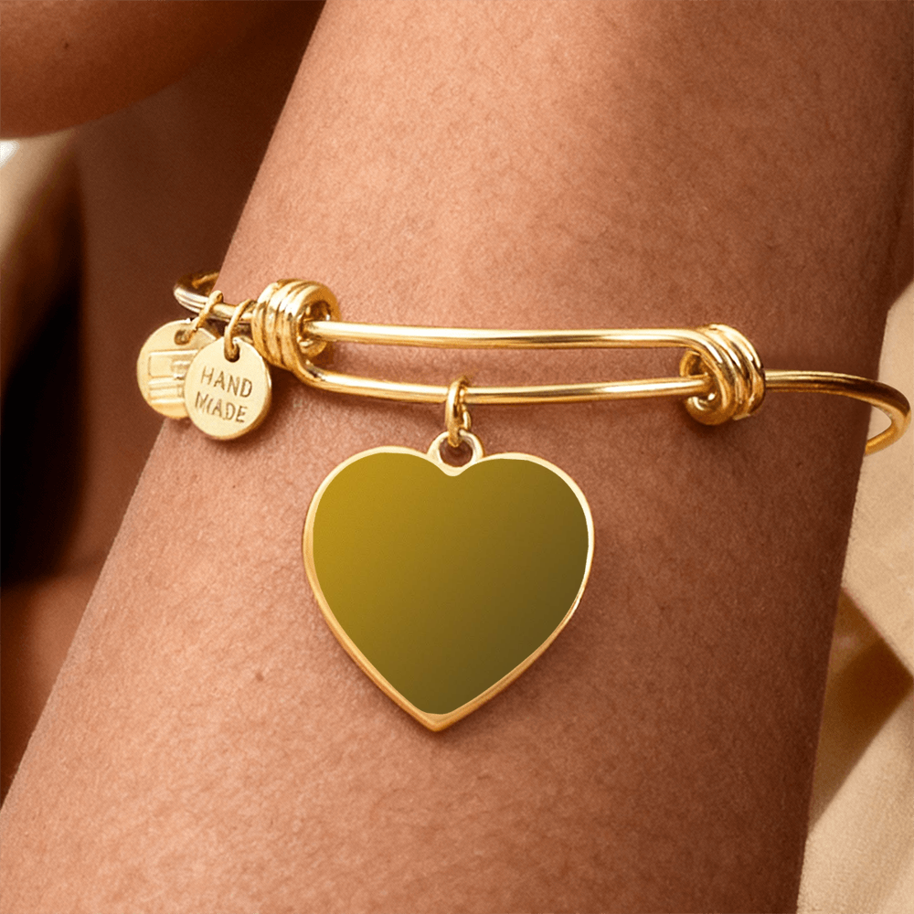Engraved Heart Bangle – Personalised Stainless Steel & Gold