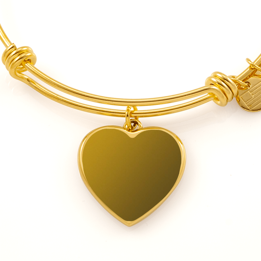 Engraved Heart Bangle – Personalised Stainless Steel & Gold