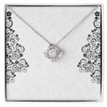 Love Knot Necklace – Sterling Silver & Gold, Crystal Pendant