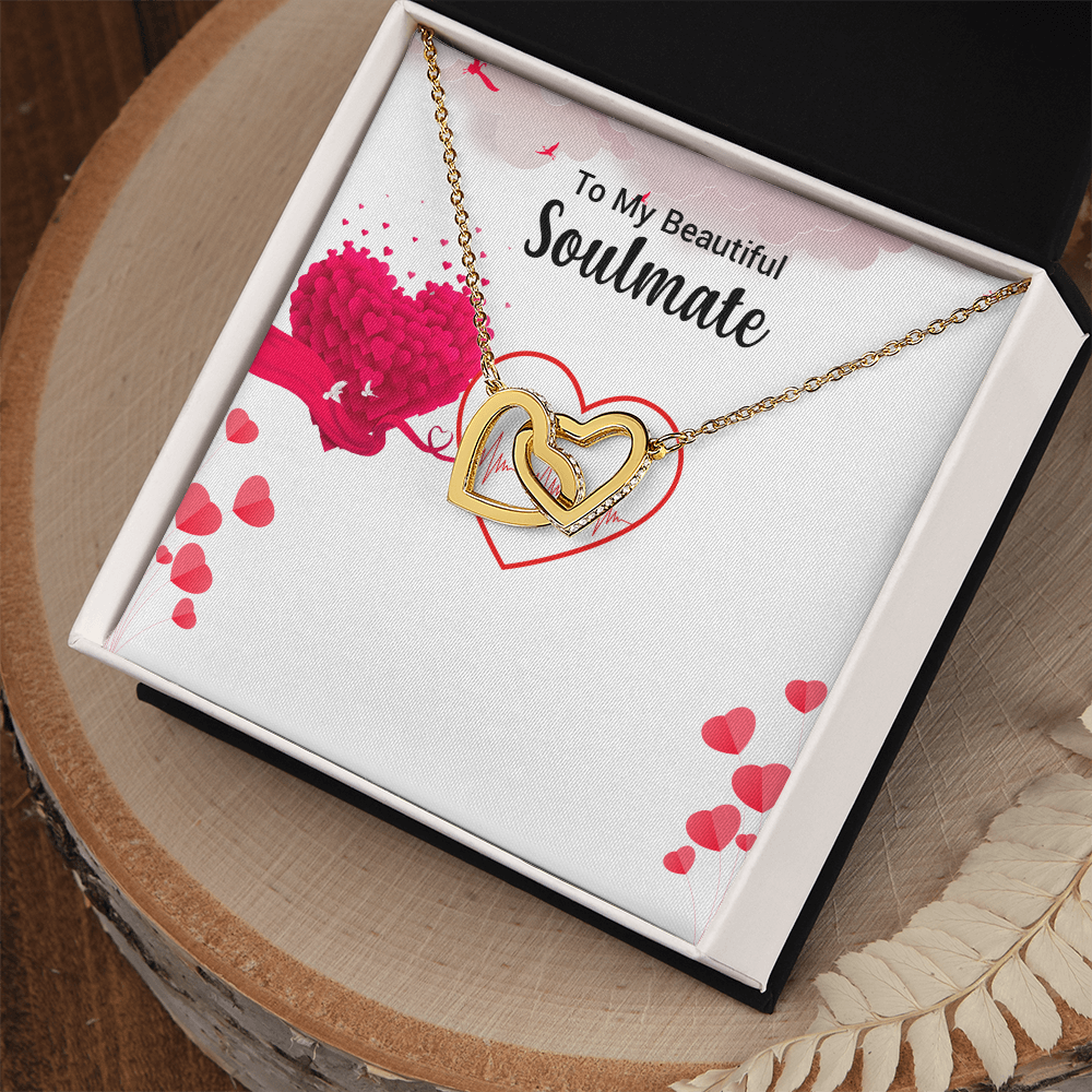 Interlocking Hearts Necklace – White & Yellow Gold