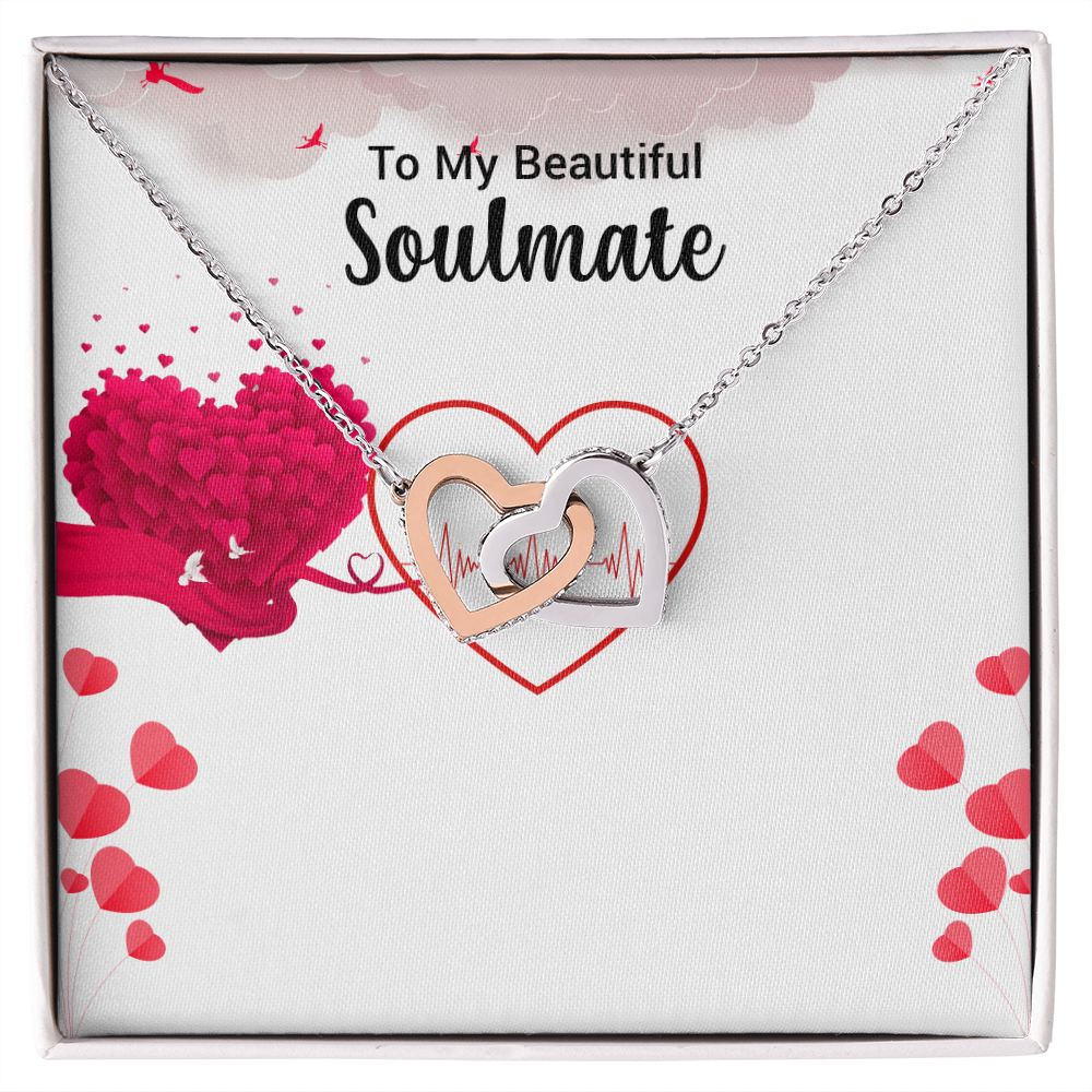 Interlocking Hearts Necklace – White & Yellow Gold
