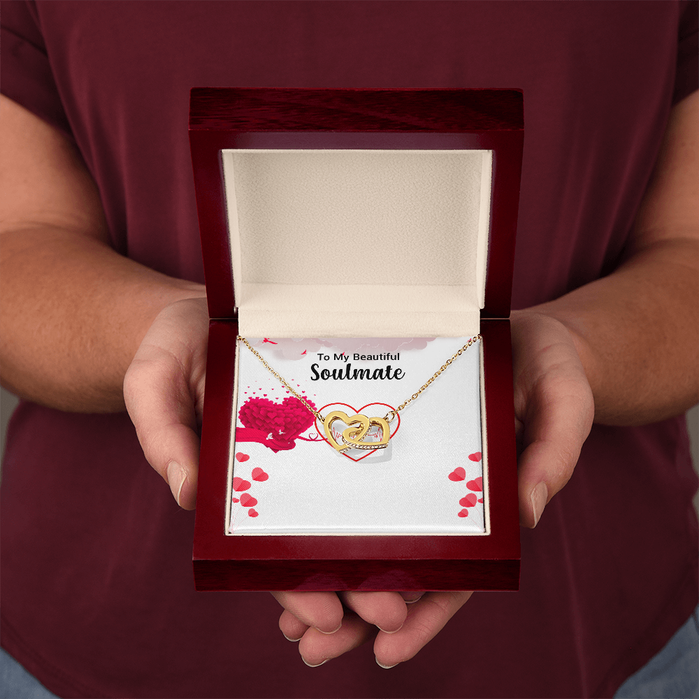 Interlocking Hearts Necklace – White & Yellow Gold