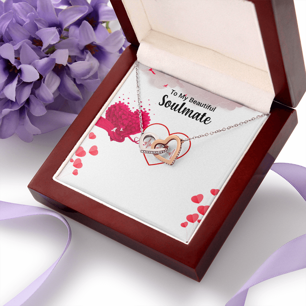 Interlocking Hearts Necklace – White & Yellow Gold