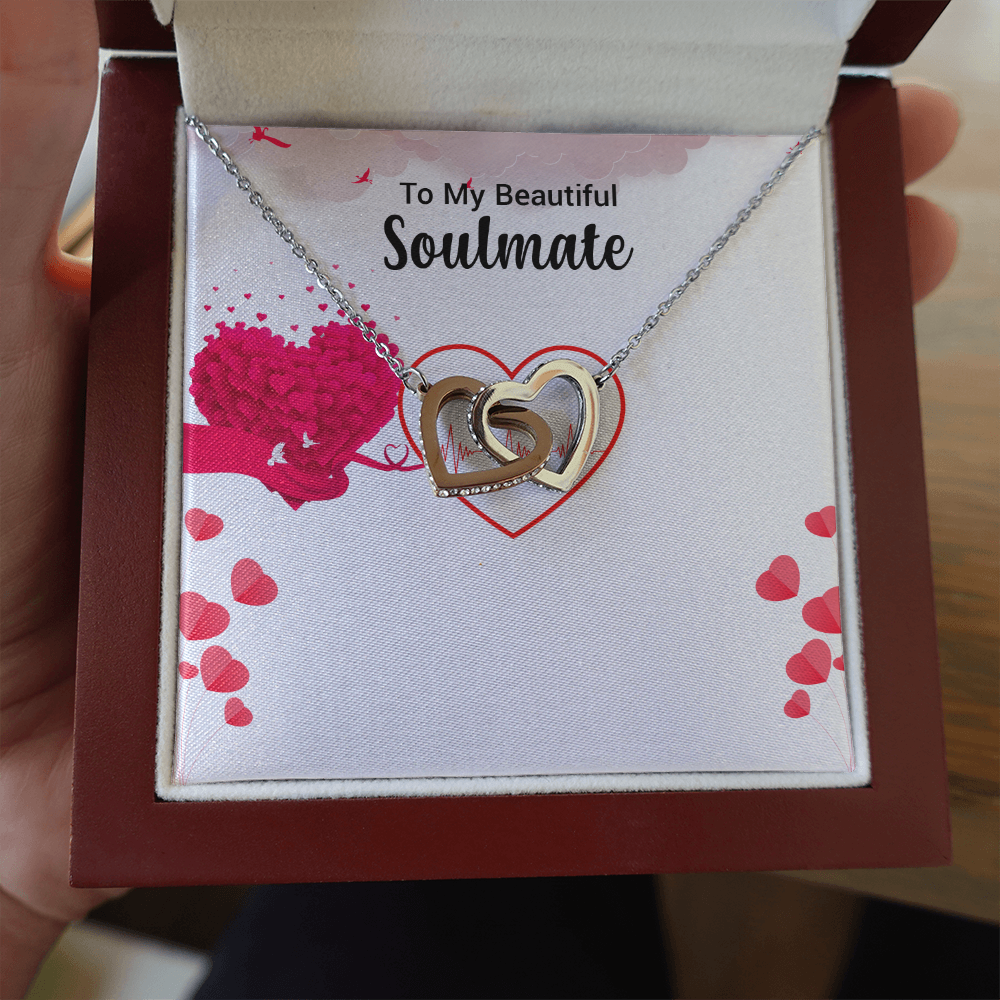 Interlocking Hearts Necklace – White & Yellow Gold